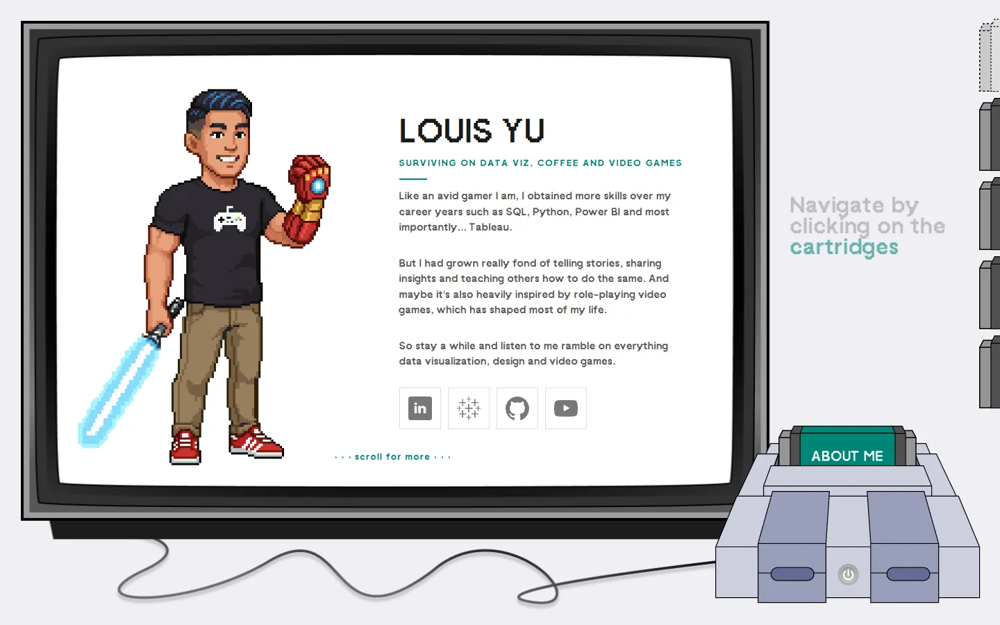27 June: the About hero before the type scale (and before the avatar update).