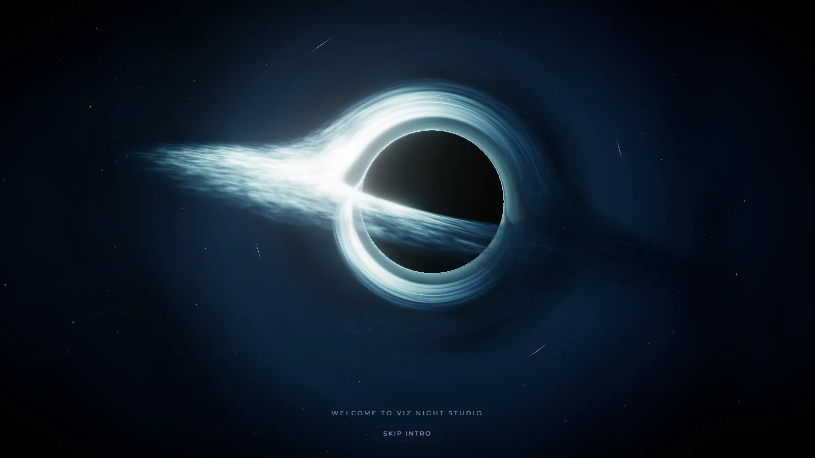 The first build: a ray-traced black hole with light bending around it.