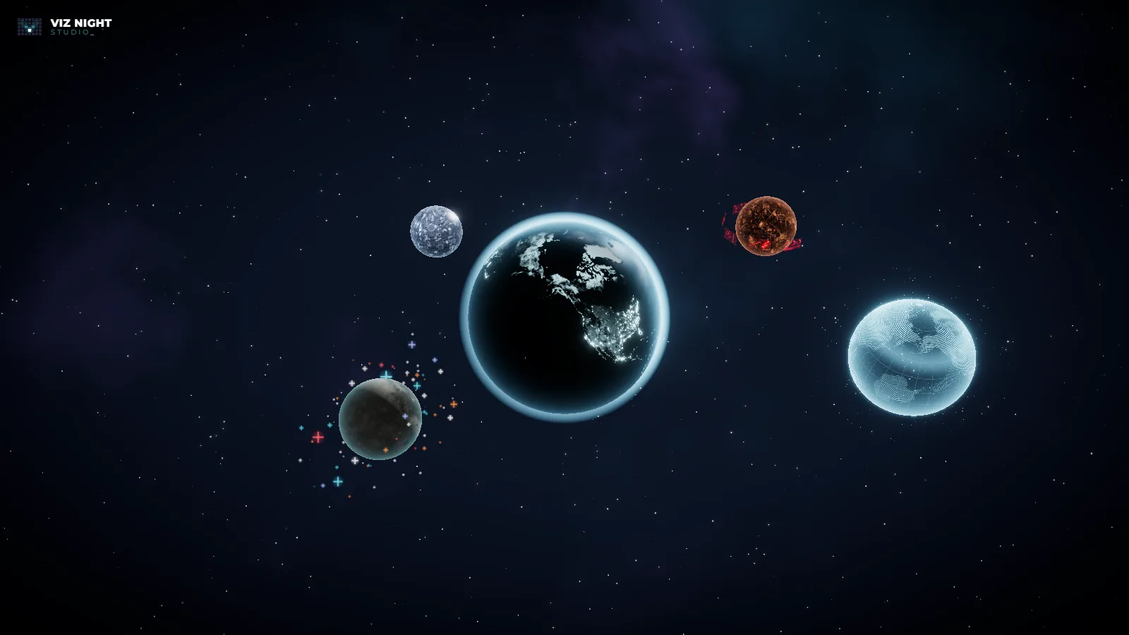 After: bigger moons, with collision-free orbits.
