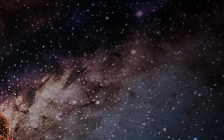 Skybox v1, magnified: baked stars turn into grain.