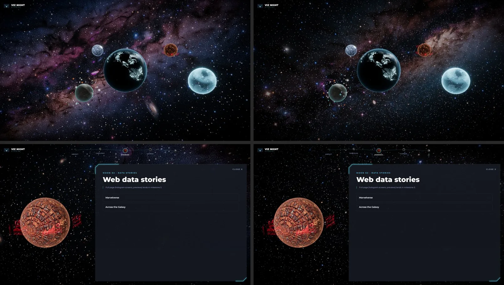 Skybox A/B on the home view and a page: A on the left, B (chosen) on the right.