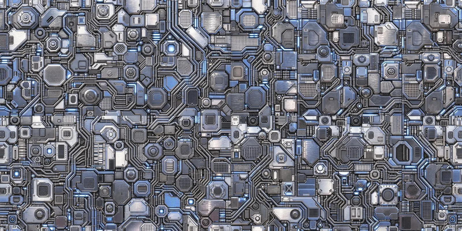 Generated chrome machinery surface.